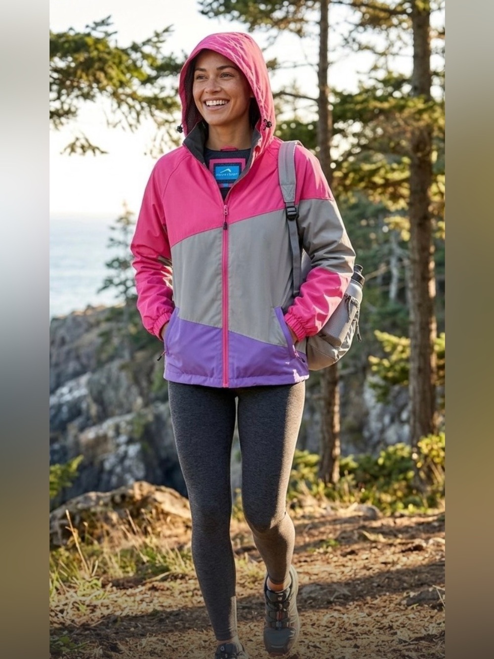 Polar Edge Colorblock Hooded
Windbreaker  Pink Gray Purple Women’s L
